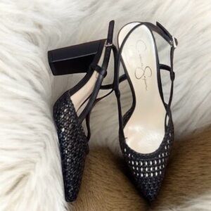 Jessica Simpson Black Textured Heels